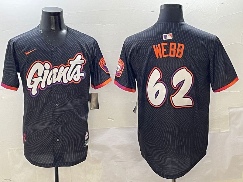 Men San Francisco Giants #62 Webb Black Joint Name Nike 2025 MLB Jersey style 1